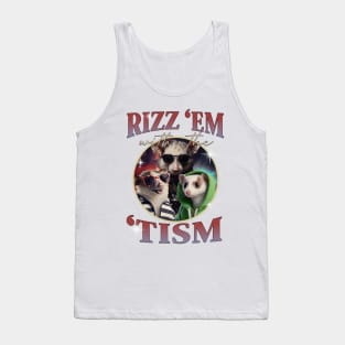 Rizz Em With The Tism Opossums Vintage Funny Possums Autism Awareness Tank Top